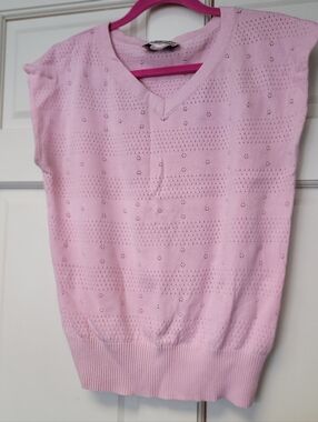 Collectif Pink Pointelle Sweater